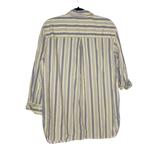 VICTORIA’S Secret yellow striped, oversized buttoned down shirt. - Picture 5 of 6